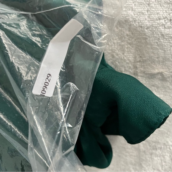 ZARA WOMENS SHIRT EMERALD GREEN SATIN EFFECT LONG SLEEVE BUTTON XS - Picture 9 of 9